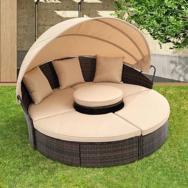 Tunearary Rattan Wicker Outdoor Patio Furniture Garden Sofa Bed .