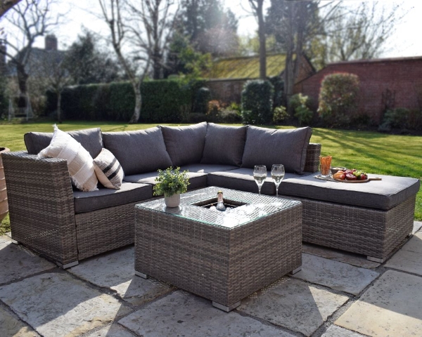 Buena Vista Grey Rattan Outdoor Corner Sofa Set - Inspirations .