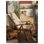 NÄMMARÖ reclining chair, outdoor, foldable light brown stained - IK