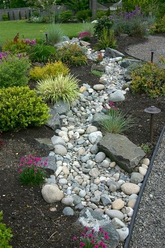 dry stream bed | Rock garden design, Landscaping with rocks, River .