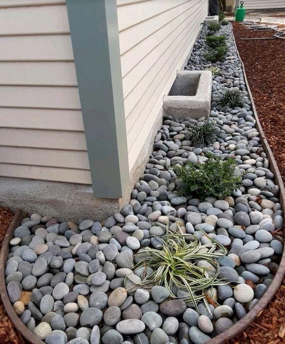 River Rock Landscaping for Backyard Gard