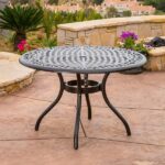 Noble House Phoenix Hammered Bronze Round Aluminum Outdoor Patio .