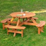 Leisure Season 36-in Brown Cedar Round Picnic Table in the Picnic .