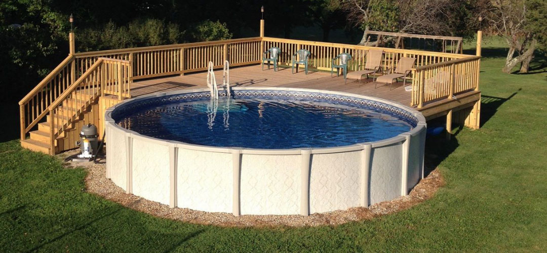 Pool Decking Above Ground Pool & Backyard Poo