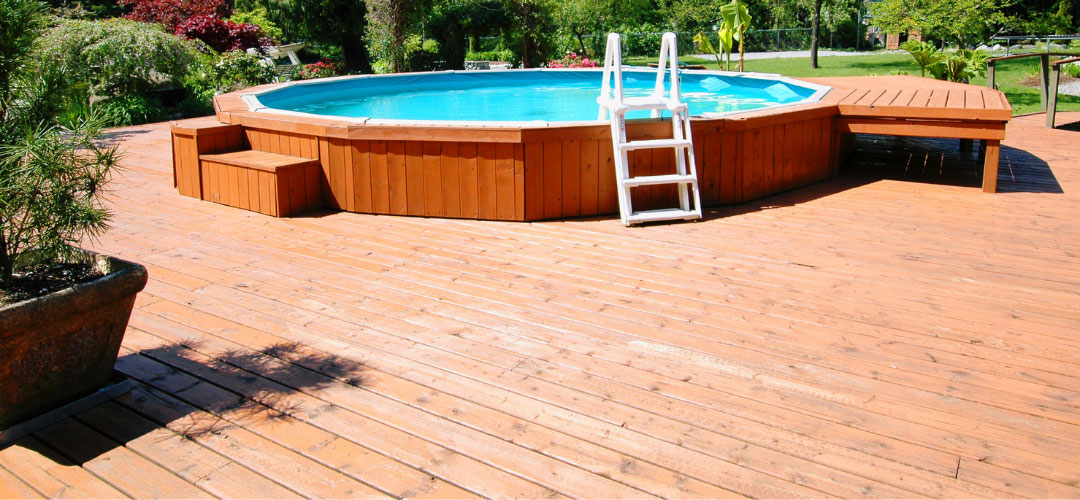 Pool Decking Above Ground Pool & Backyard Poo