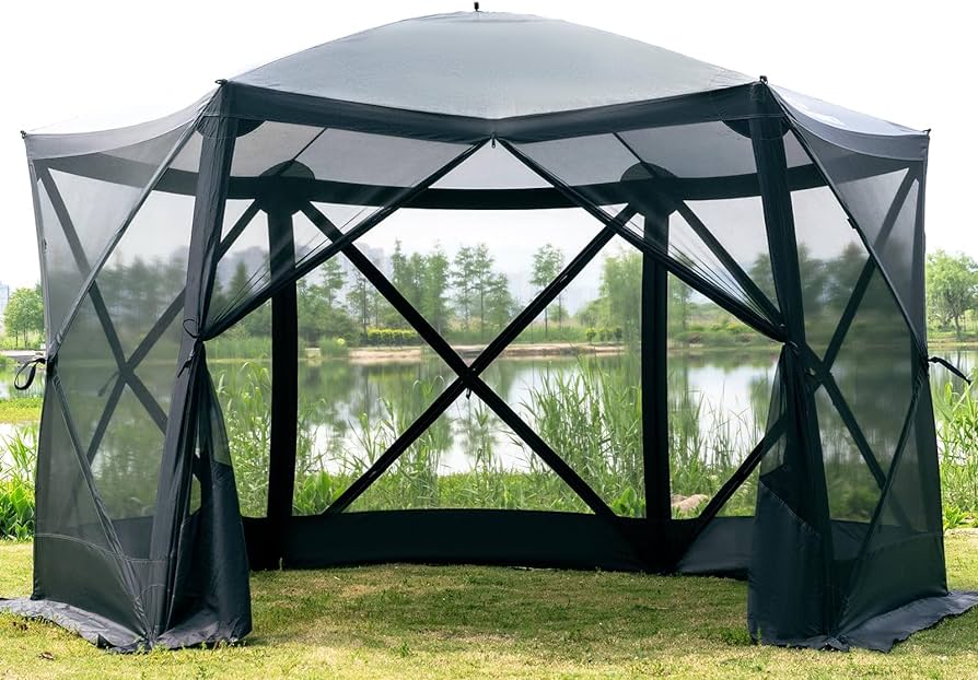 Amazon.com : EVER ADVANCED Pop Up Gazebo Screen House Tent for .