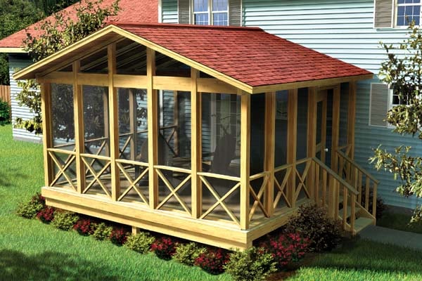 Covered Screen Porch - Backyard Project Plan 900