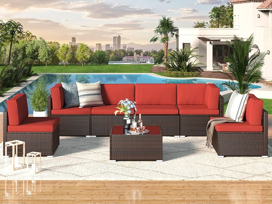 Amazon.com: U-MAX Outdoor Sectional Furniture Chair Set with .