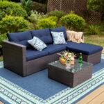 MF Studio 3 Pieces Outdoor Sectional Sofa Set Wicker Patio .