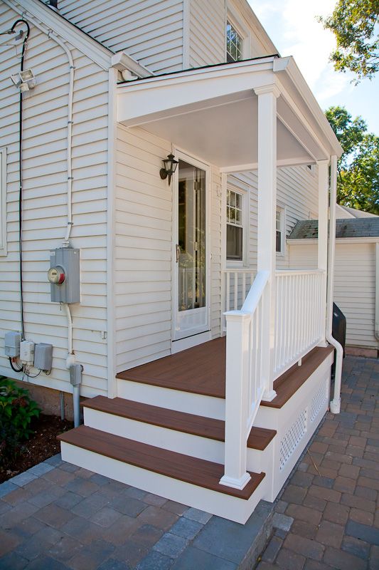 Porch Renovation in Glastonbury with composite decking and Azek .