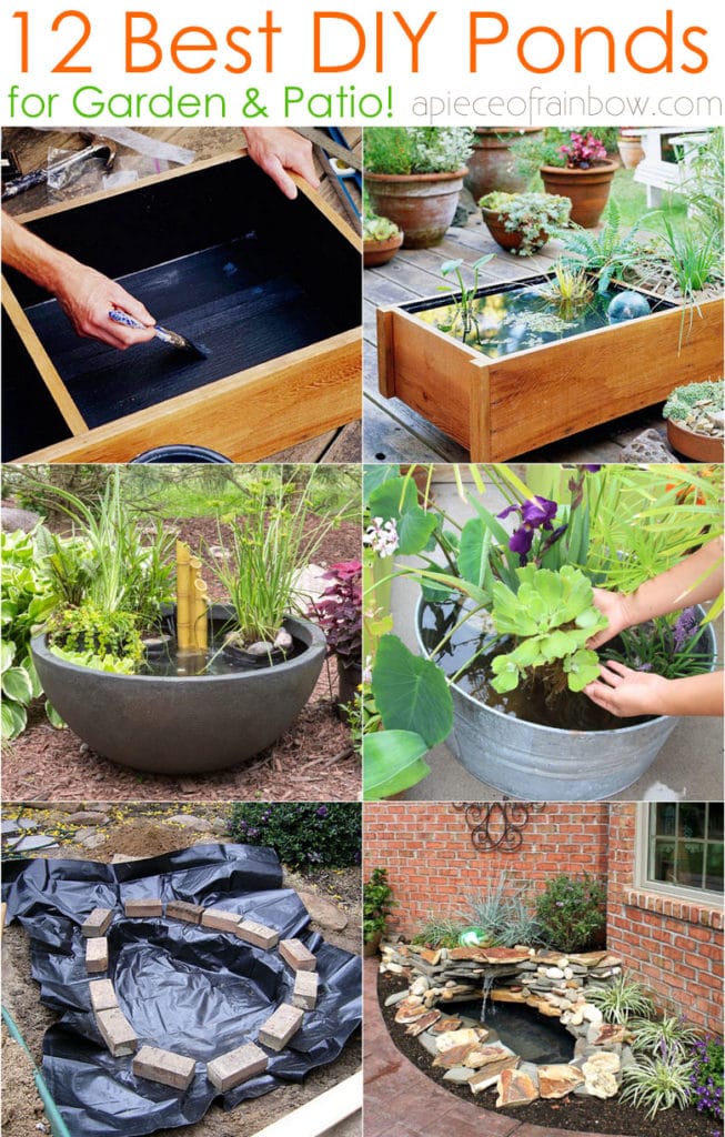 12 Best Easy DIY Pond Ideas For Garden & Patio - A Piece Of Rainb