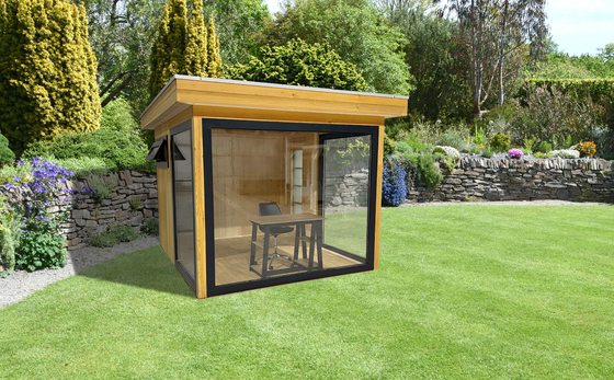 Small Contemporary Light Filled Garden Office With 180 Degree Vie