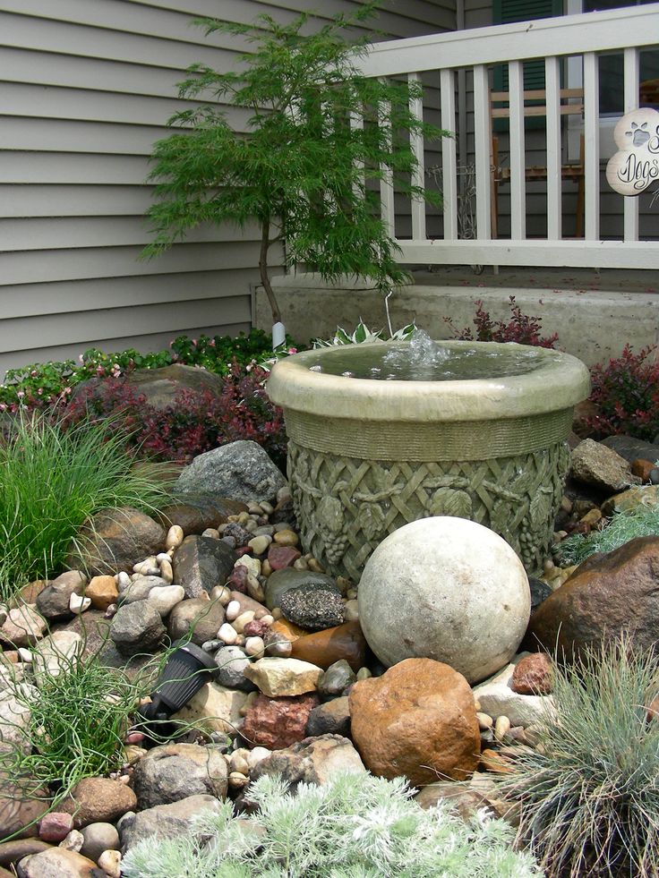 small rock garden and fountain | Rock garden design, Garden design .