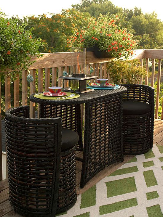 12 Ways to Outfit a Small Deck | Small outdoor patios, Small deck .