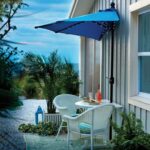 Battery Lighted Half Umbrella | Patio, Patio umbrellas, Small .