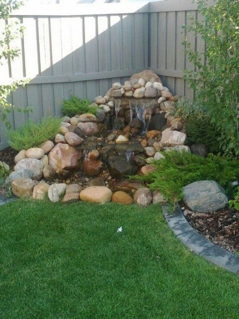 44+ Beauty Small Backyard Waterfall Design Ideas | Fountains .