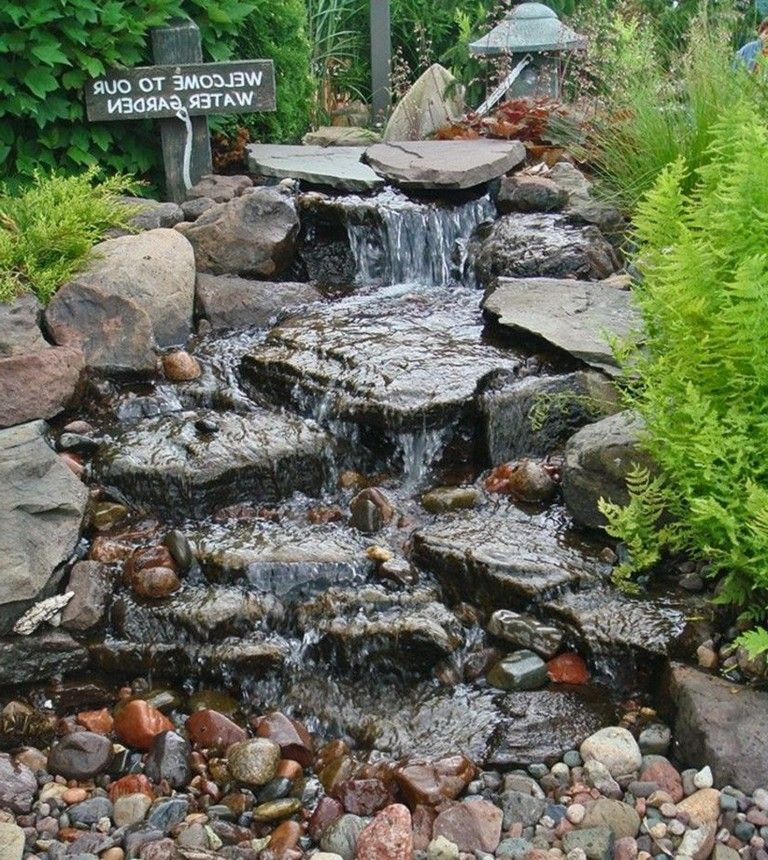 44+ Beauty Small Backyard Waterfall Design Ideas | Water features .