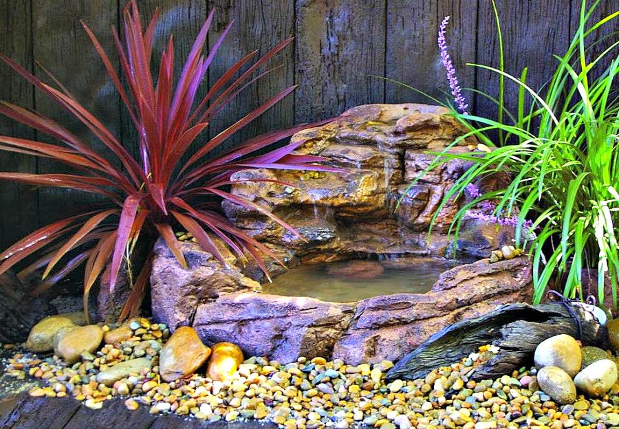 Small Backyard Waterfall Pond Kits & Garden Water Featur