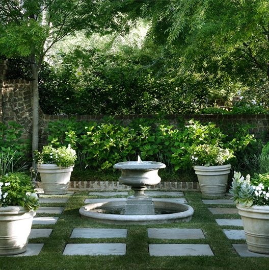 Garden Fountains - Design Chic | Garden fountains, Fountains .