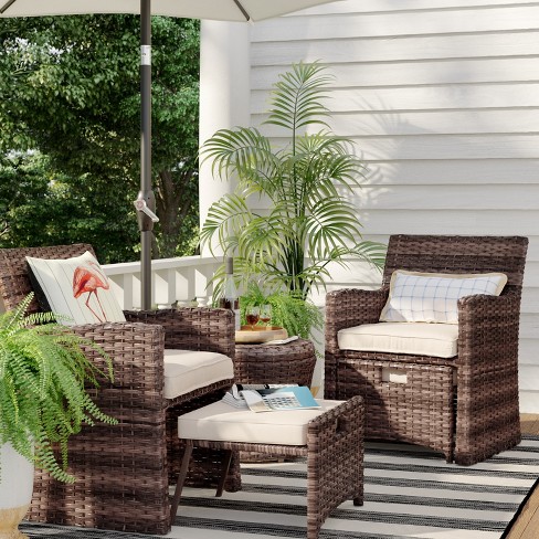 Halsted 5pc Wicker Patio Seating Set - Tan - Threshold™ : Targ