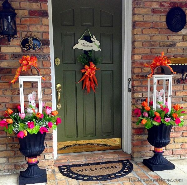 25 Beautiful Spring Front Porches | Easter decorations outdoor .