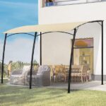 AECOJOY 10 ft. x 13 ft. Beige Outdoor Sun Shade Awning Patio Cover .