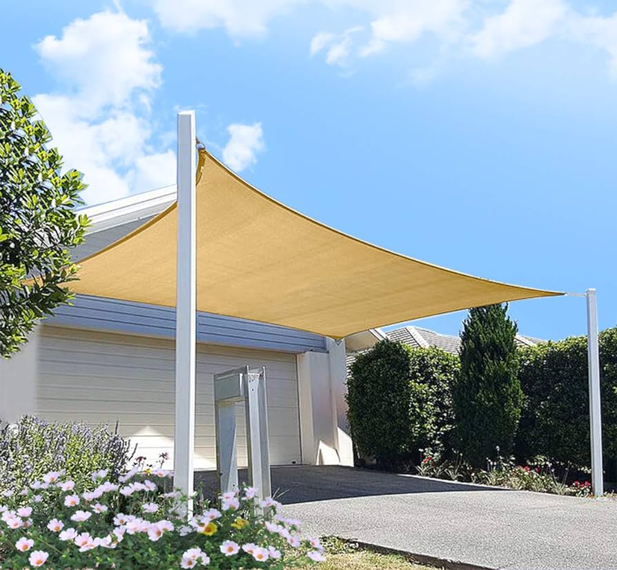 Amazon.com : Patio Sun Shade Sail Canopy, 10' x 10' Square Shade .