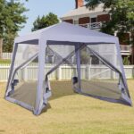 Outsunny 10 ft. x 10 ft x 7.75 ft. H Folding Steel Frame Slant .