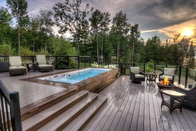 Muskoka Swim Spa and Deck - Rustic - Deck - Toronto - by Backyard .