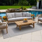 Amazon.com: Rimini 4-Piece Teak Wood Outdoor Patio Conversation .