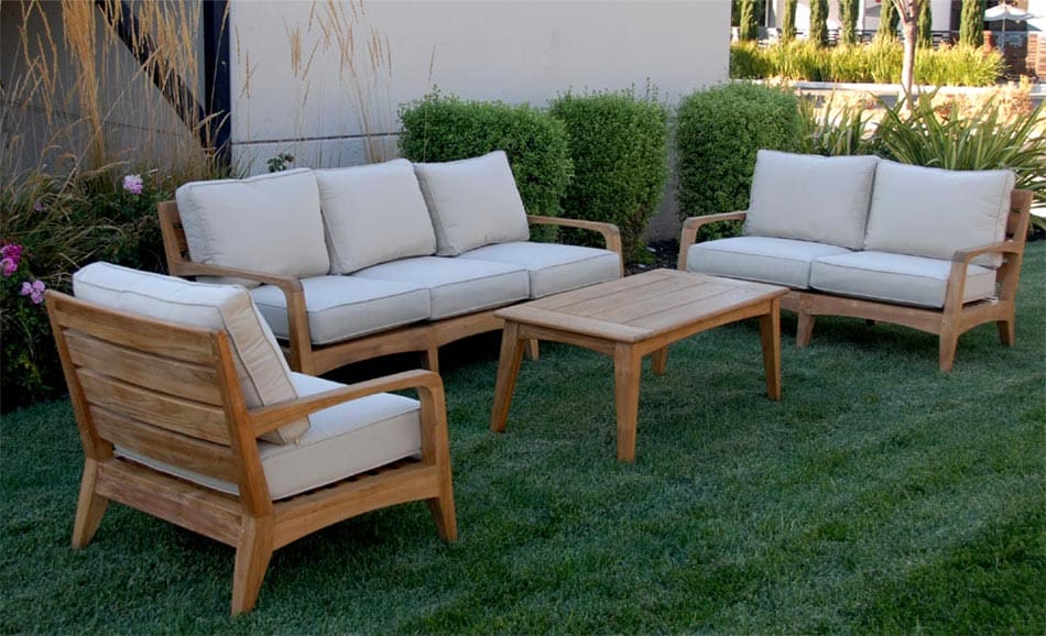 Mid Century Modern Teak Patio Lounge Set - Olga - Teak Patio .