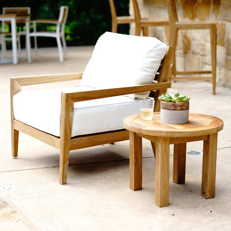 Beespoke Catalina Dahlia Teak Patio Chair with Cushions | Wayfa