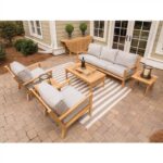 Royal Teak Collection P121 Coastal Deep Seating 6-Piece Teak Patio .