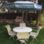 Vintage Homecrest Dining Set, 4 Patio Swivel Arm Chairs With Metal .