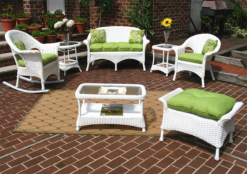 Outdoor Resin Wicker Patio Furniture, White Veranda - Resin Wicker .