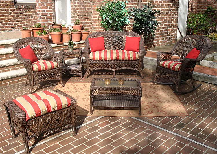 Resin Wicker Patio Furniture, Rustic Brown Madrid - Resin Wicker .