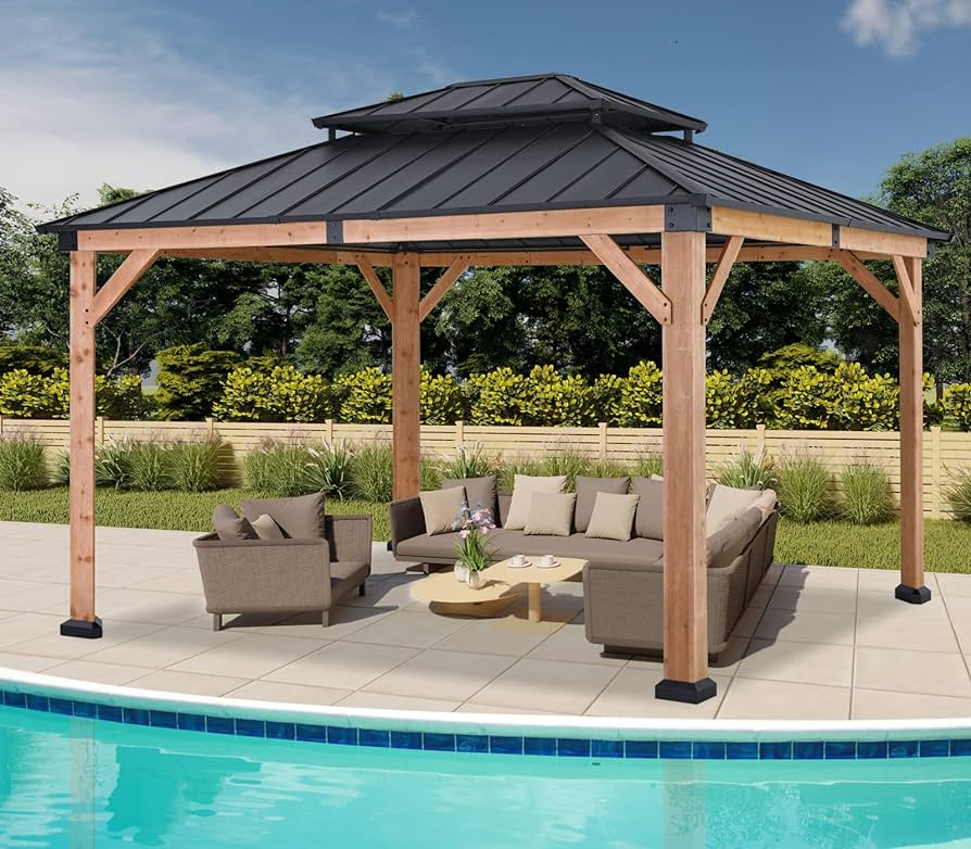 Amazon.com : ABCCANOPY Wood Gazebo 11x13 - Outdoor Patio Wooden .