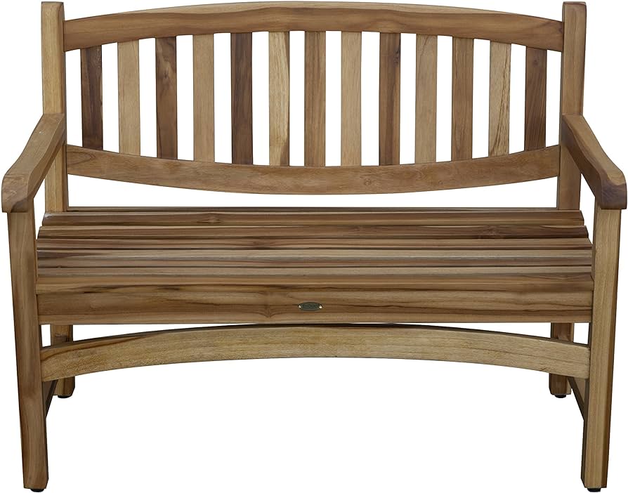 Amazon.com : EcoDecors Kent Outdoor Bench Teak Wood Garden Bench .