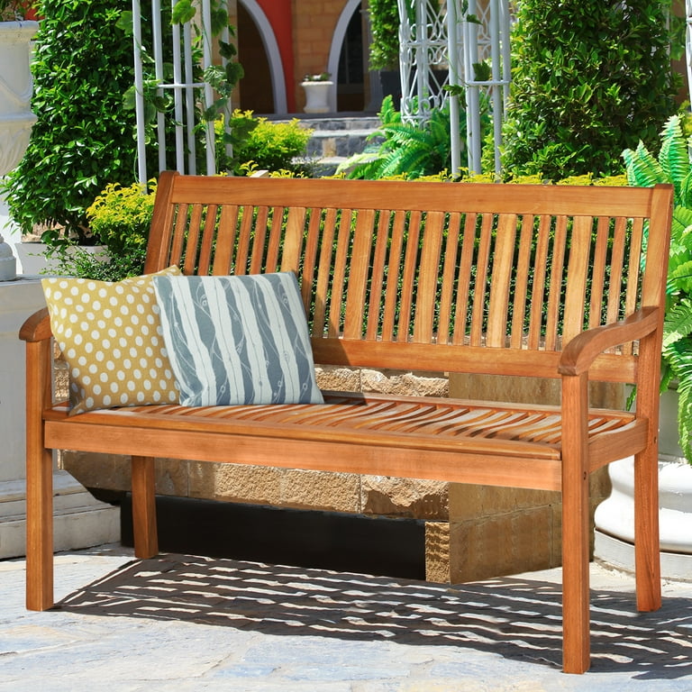 Costway 50'' Two Person Outdoor Garden Bench Loveseat Porch Chair .