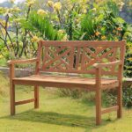 Cambridge Casual 4 ft. Maine Natural Teak Wood Outdoor Bench .