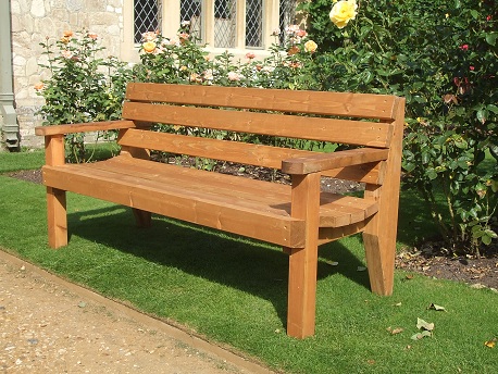 2 Seater Wooden Garden Bench with Arms – E Timber Produc