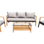 Buy Habitat Hanson 5 Seater Wooden Garden Sofa Set - Grey .