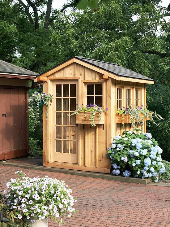 Garden Shed with Beautiful Flowe