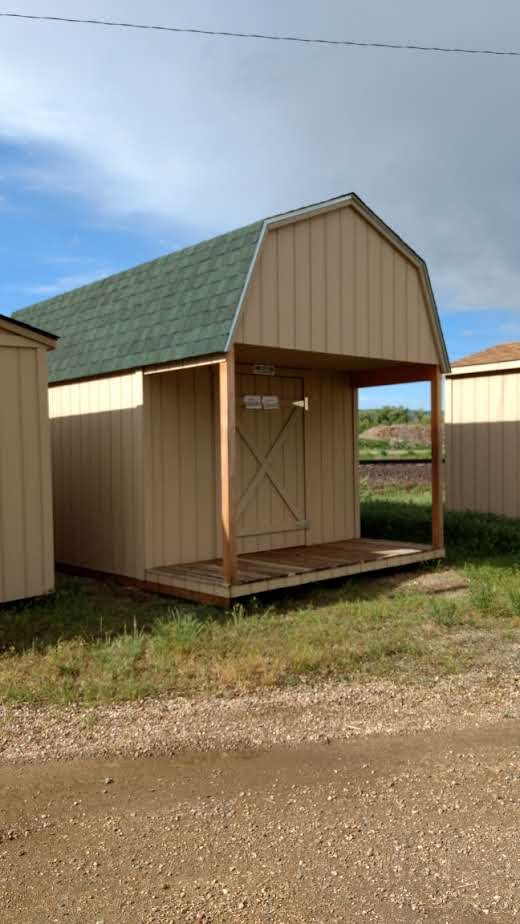 Loft Style Wood Storage Sheds With a 4 ft. Deck on Front - Shed .