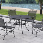 Backyard Creations® Wrought Iron Black 5-Piece Dining Patio Set at .