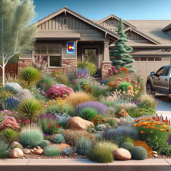 Low Maintenance Xeriscaping Ideas for Colorado Front Yards with .